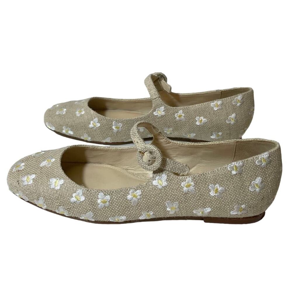 Larroude Blair Mary Jane Ballet Flat - Women's Size 7 - Raw Raffia
